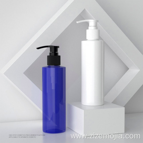 Plastic 200ml round cosmetic shampoo pump bottle